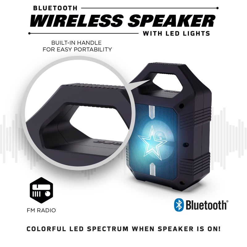SOAR NFL ShockBox XL LED Wireless Bluetooth Speaker, Dallas Cowboys - Image 3